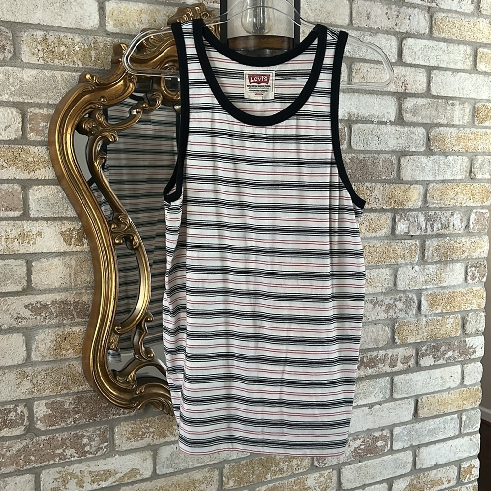 Levi's Men Multicolor Striped Sleeveless Tank Top Size M Medium